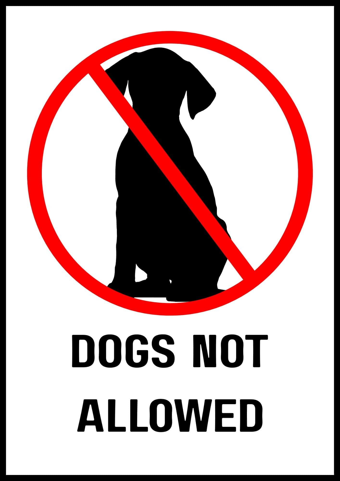 Printable No Pets Allowed Sign