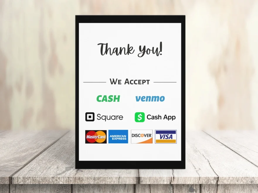Printable Payment Sign We Accept Credit Cards Sign Vendor Payment Sign Instant Download Etsy
