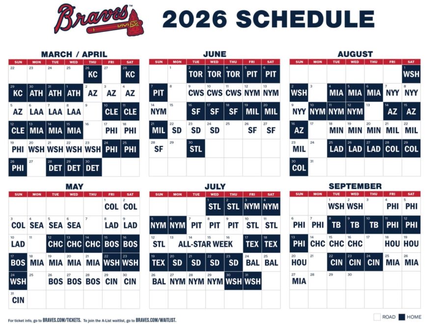 Printable Schedule Atlanta Braves