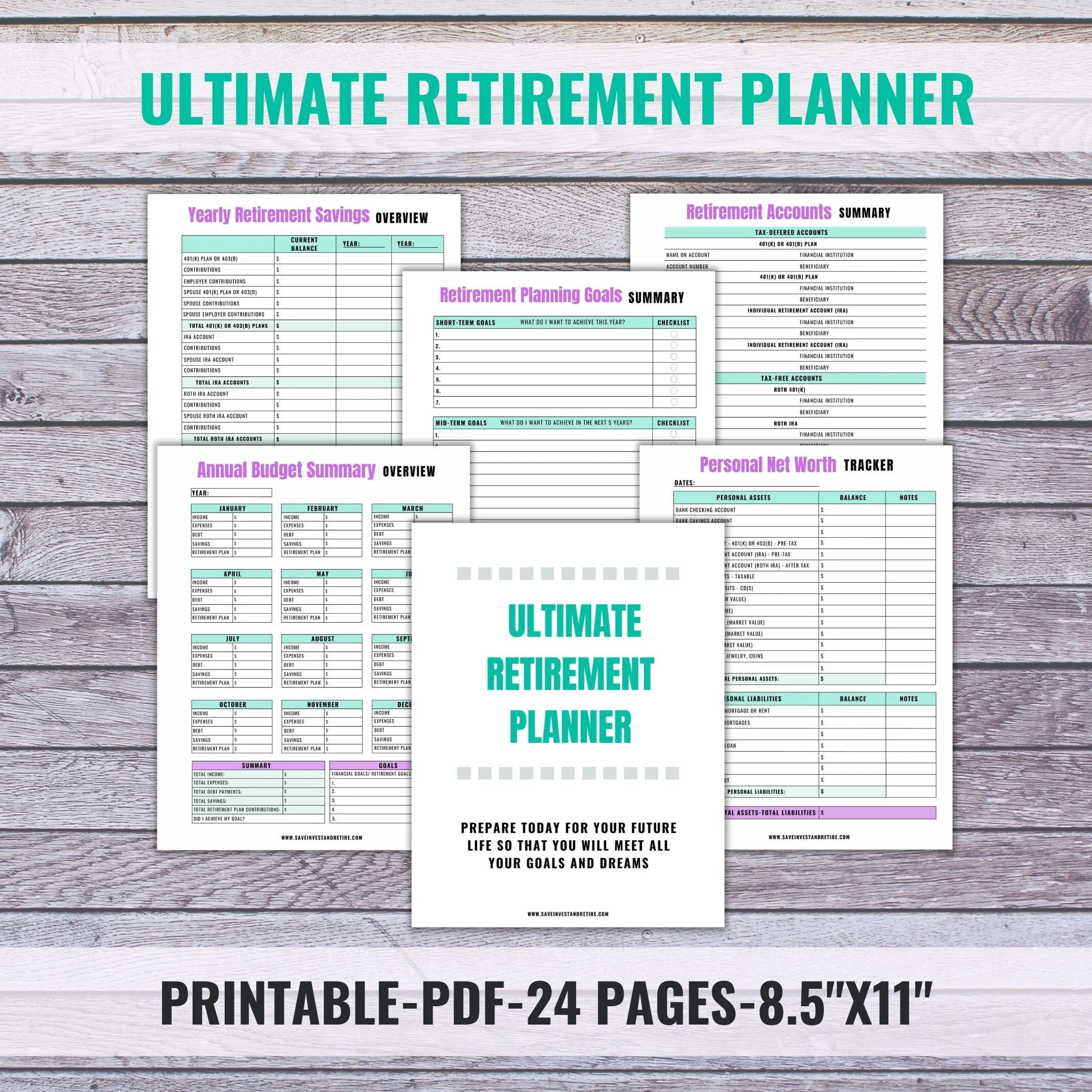 Retirement Planner Printable Planner Financial Planner Retirement Printable Retirement Retirement Tracker Etsy Denmark