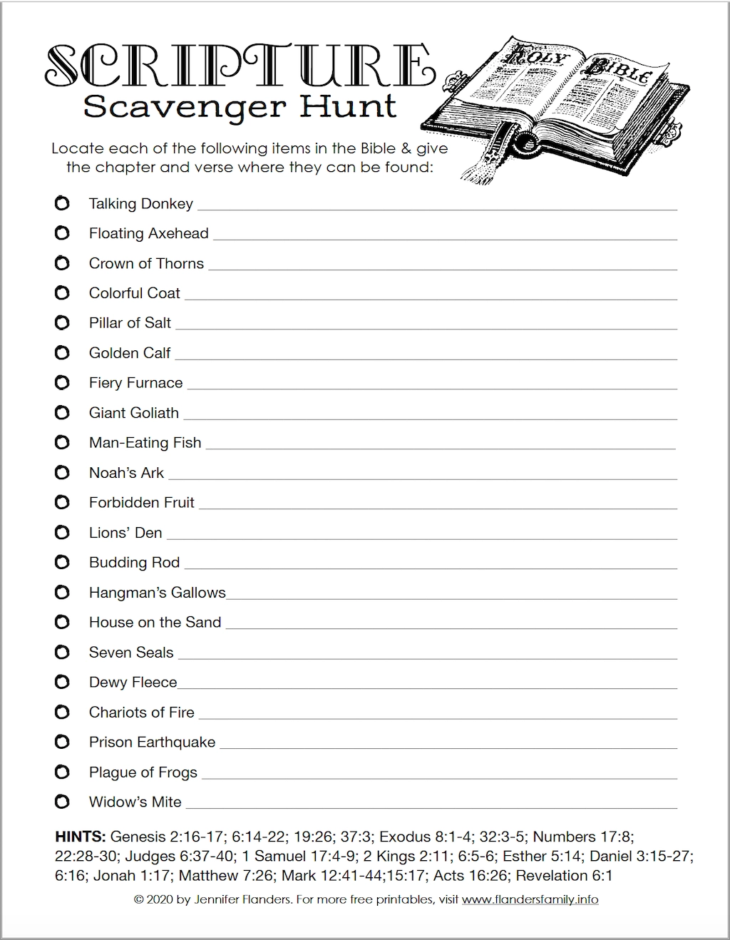 Scripture Scavenger Hunt Free Printable Flanders Family Home Life