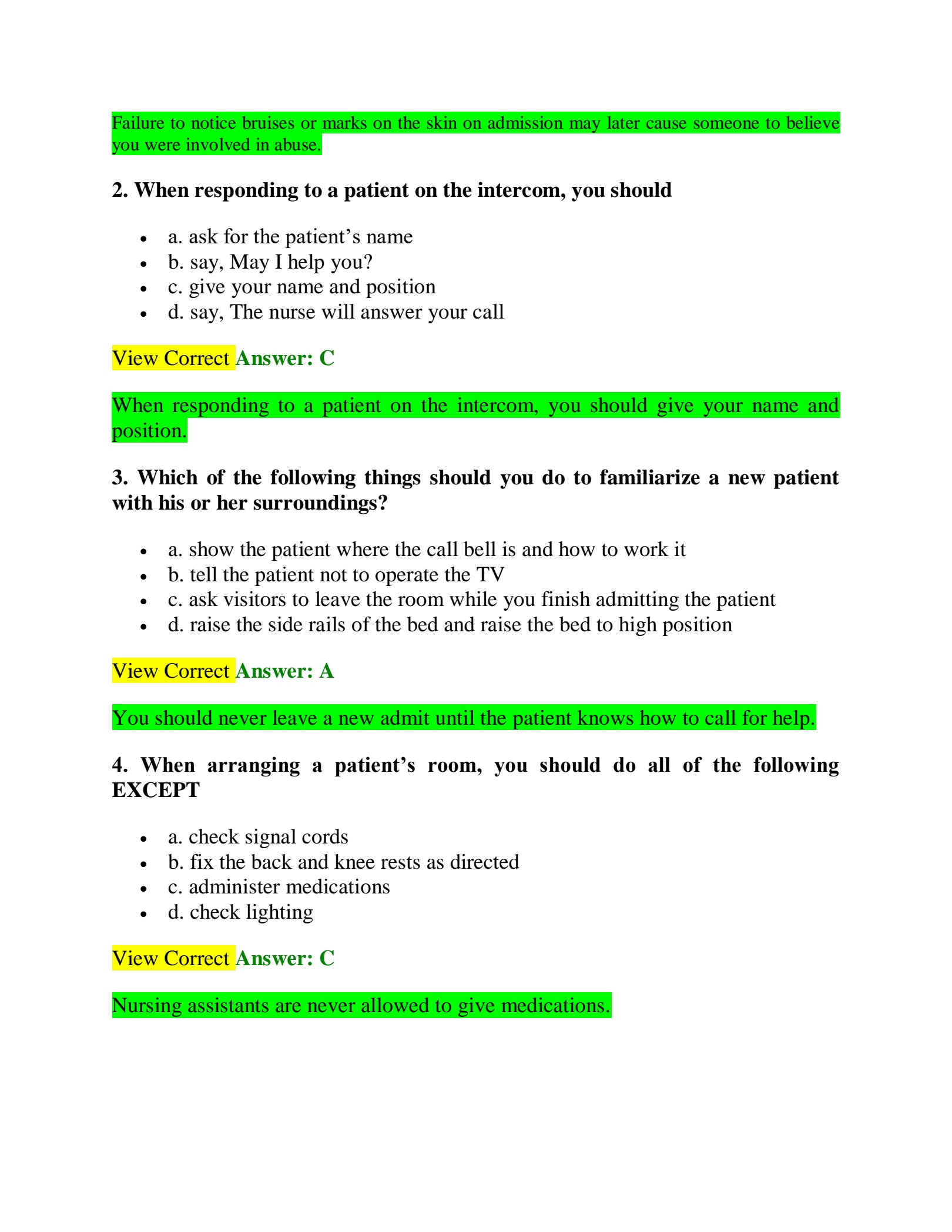 Printable Cna Study Guide Printable Cna Study Guide