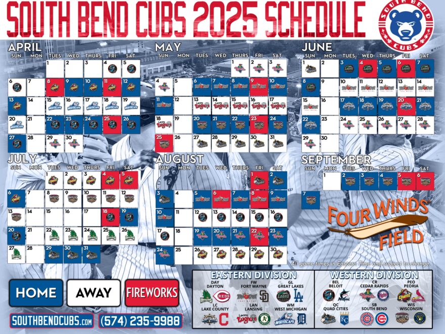 South Bend Cubs Release 2025 Schedule MiLB