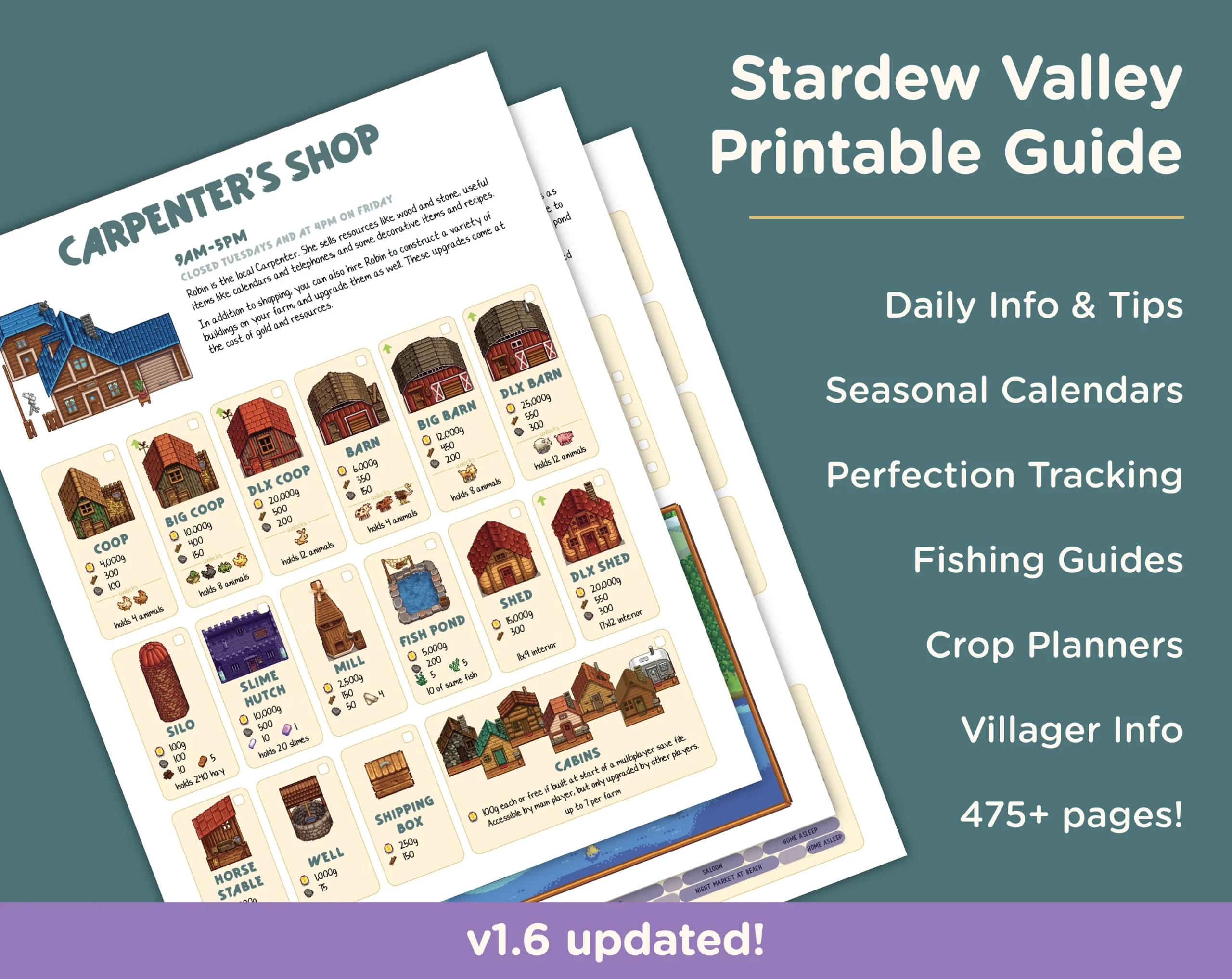 Stardew Valley 1 6 Printable Game Guide Planner Etsy