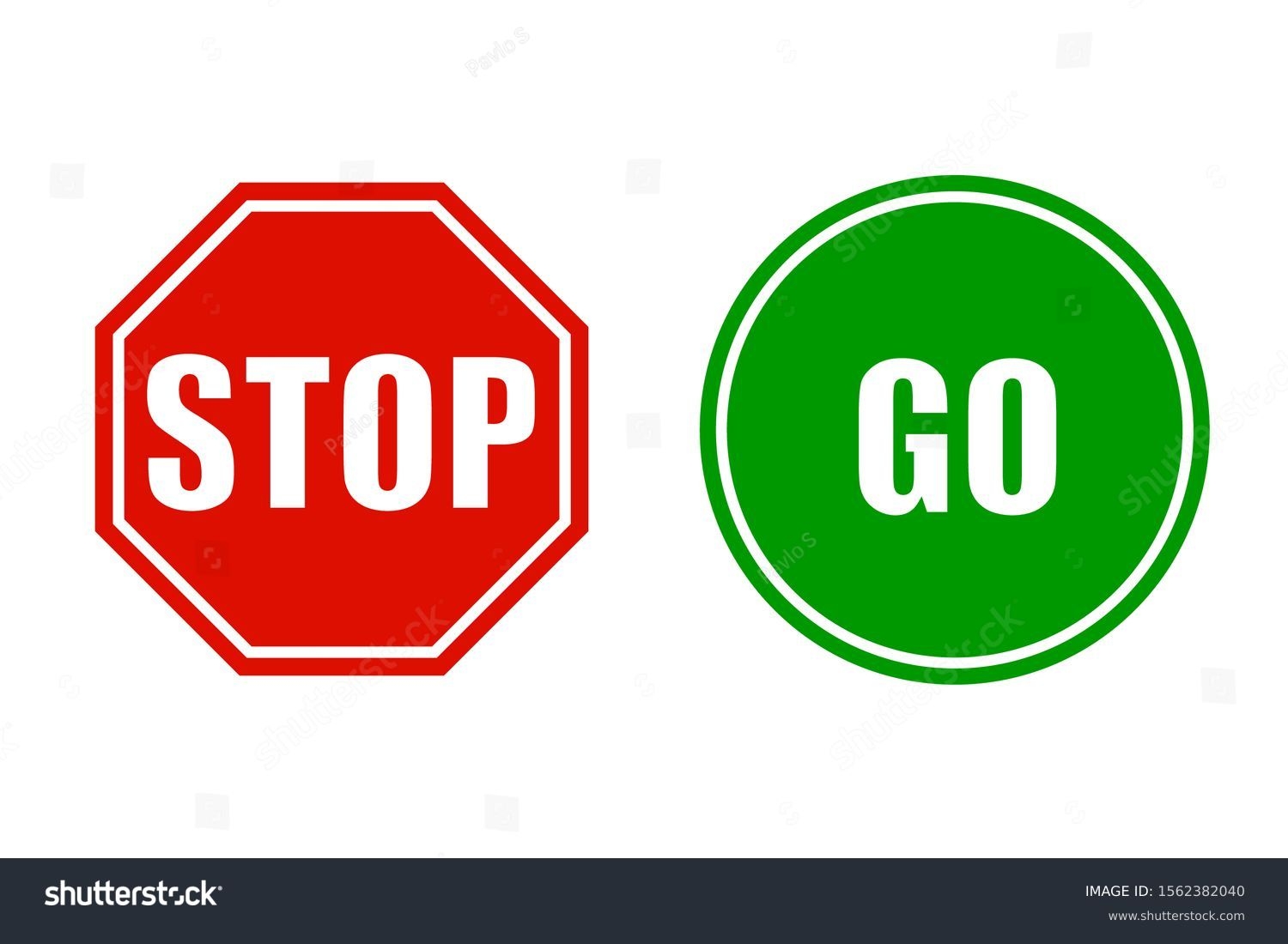 Stop Go Signs Stock Vector Stock Vector Royalty Free 1562382040 Shutterstock Stop Go Signs Stock Vector Stock Vector Royalty Free 1562382040 Shutterstock