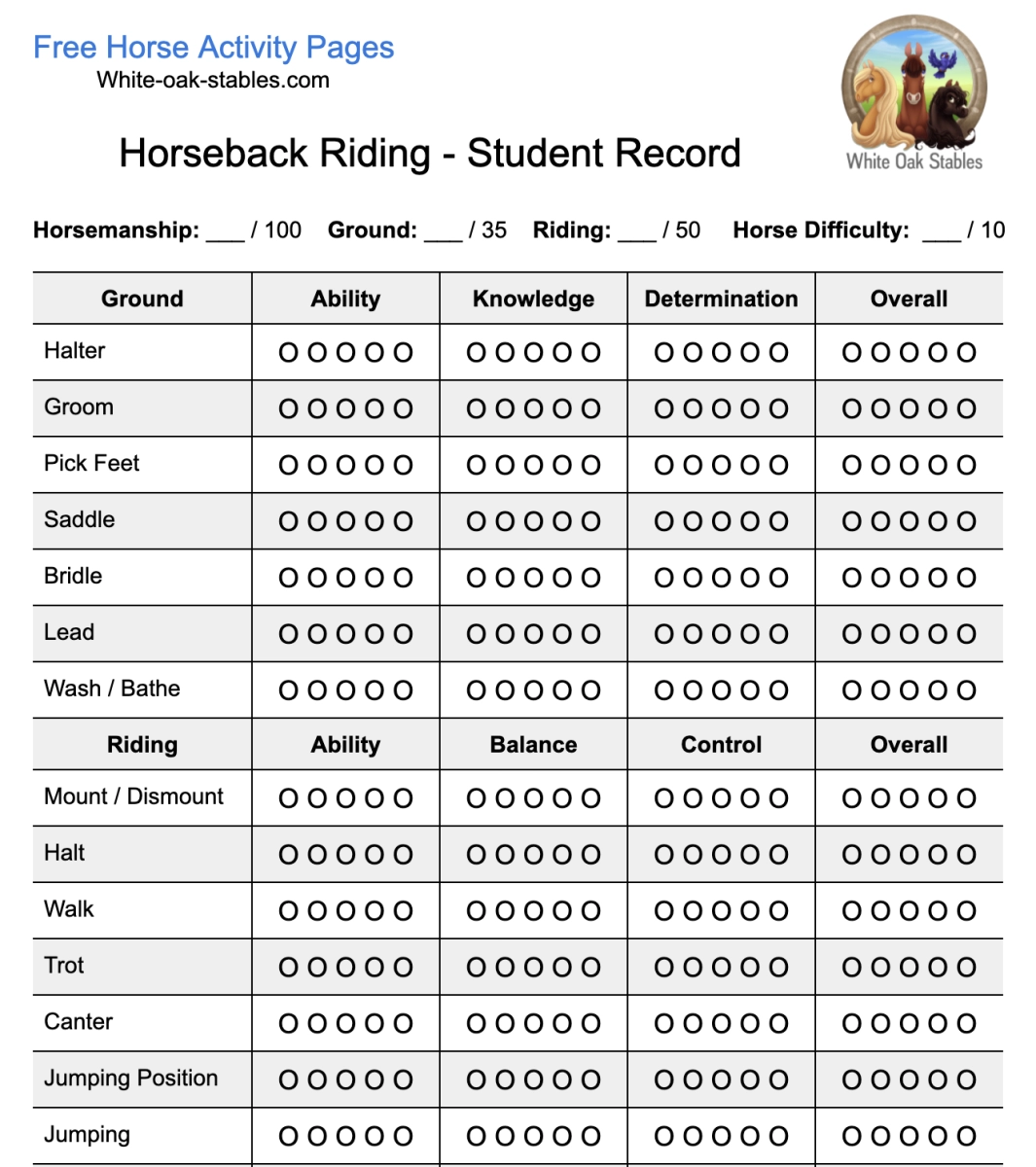 Printable Horseback Riding Sign Up Sheets Printable Horseback Riding Sign Up Sheets