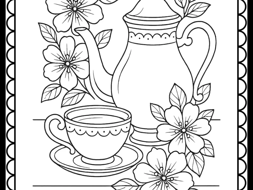 Tea Party Coloring Page FREE PRINTABLES The Art Kit