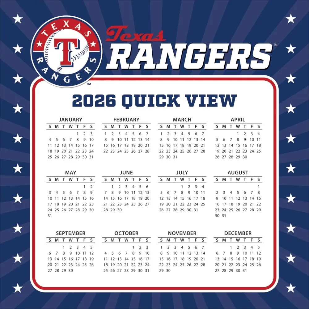 Printable Texas Rangers 2026 Schedule Printable Texas Rangers 2026 Schedule