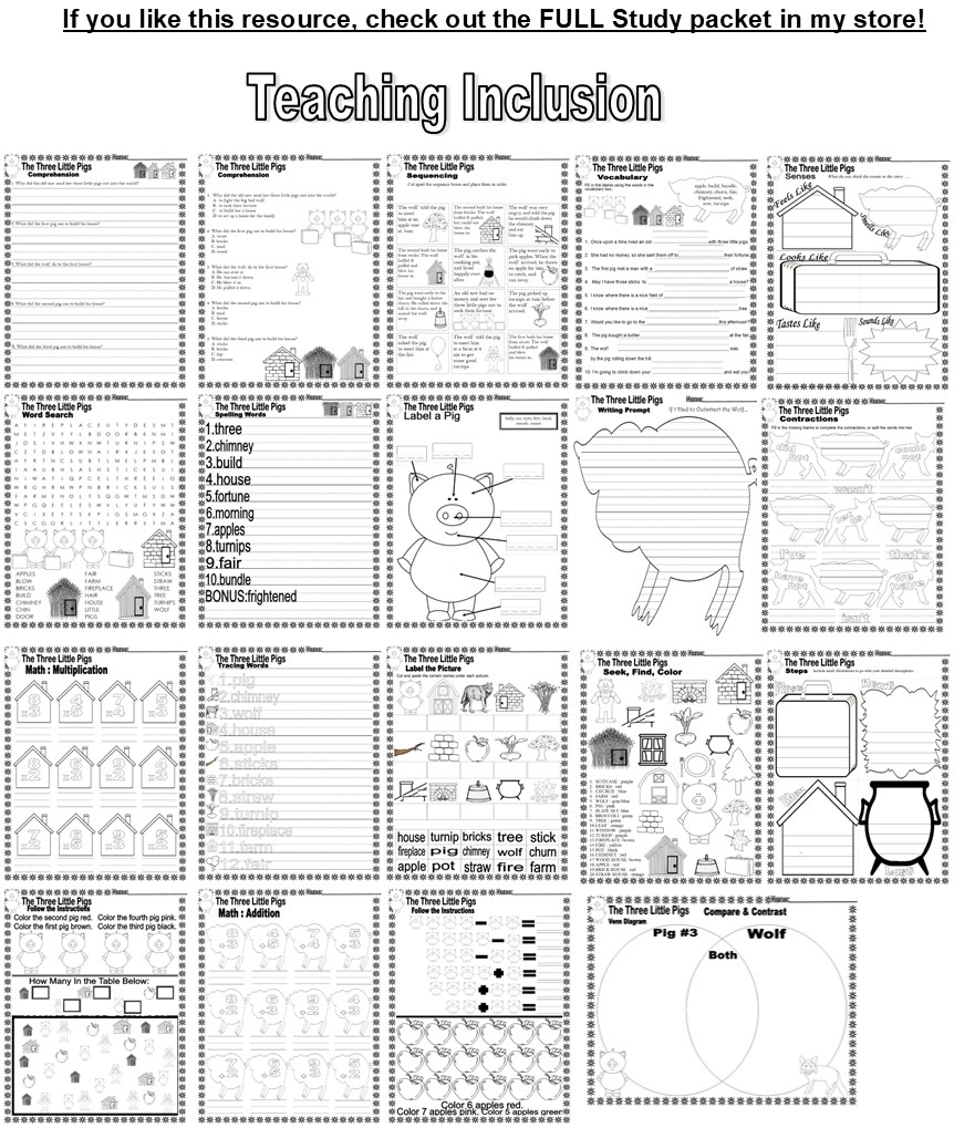 Three Little Pigs Quiz Printables Three Little Pigs Quiz Printables