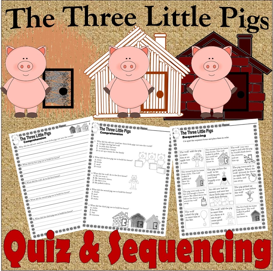 The Three Little Pigs Reading Quiz Test Story Scene Sequencing Worksheets Made By Teachers The Three Little Pigs Reading Quiz Test Story Scene Sequencing Worksheets Made By Teachers