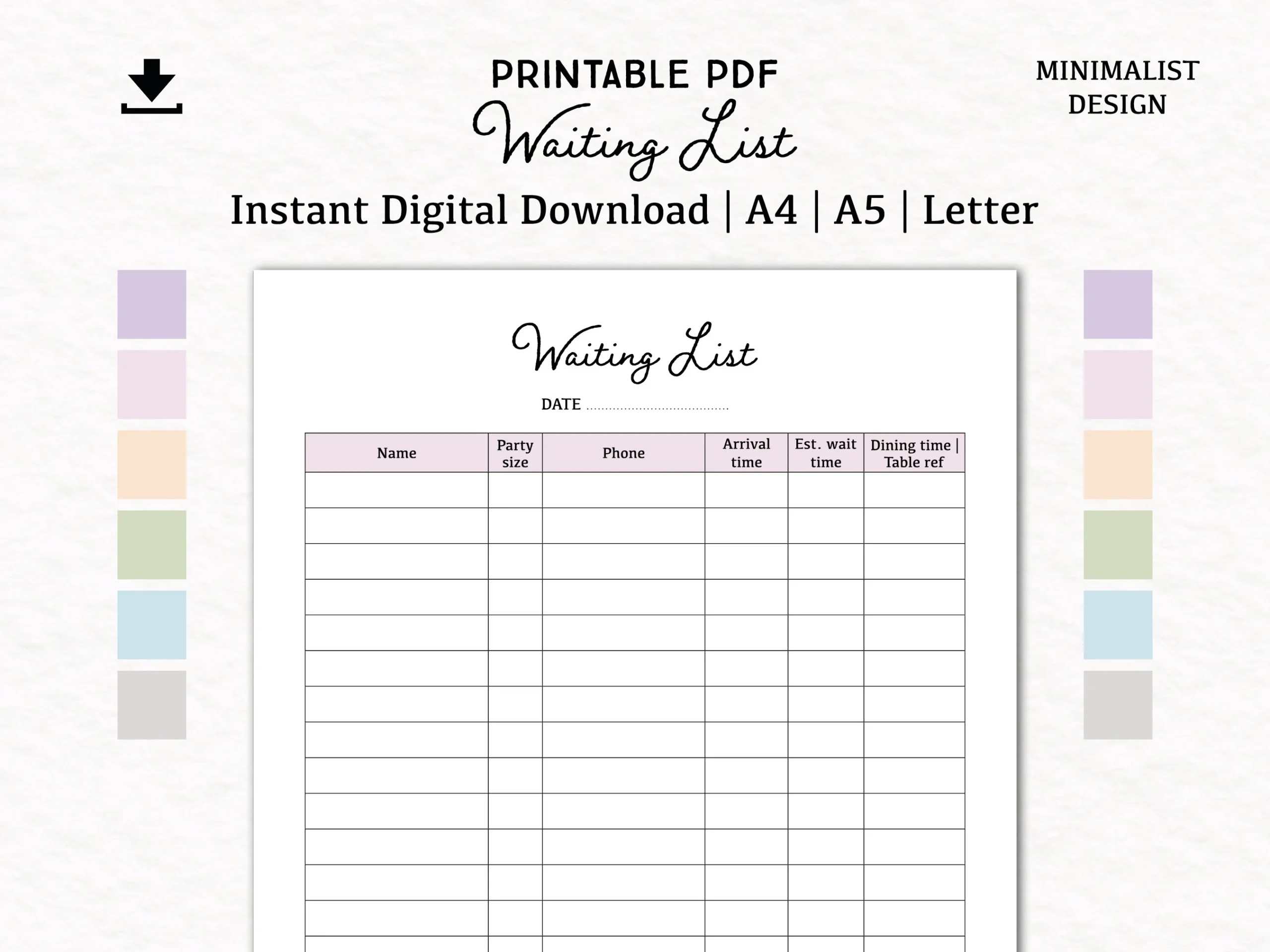 Waiting List Digital Download PDF Printable A4 A5 Letter Table Wait List Restaurant Wait List Waiting Log Book Etsy Waiting List Digital Download PDF Printable A4 A5 Letter Table Wait List Restaurant Wait List Waiting Log Book Etsy