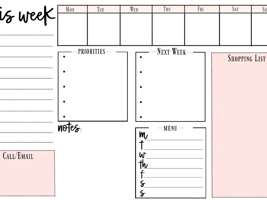 Weekly Printable To Do List For Getting Organized