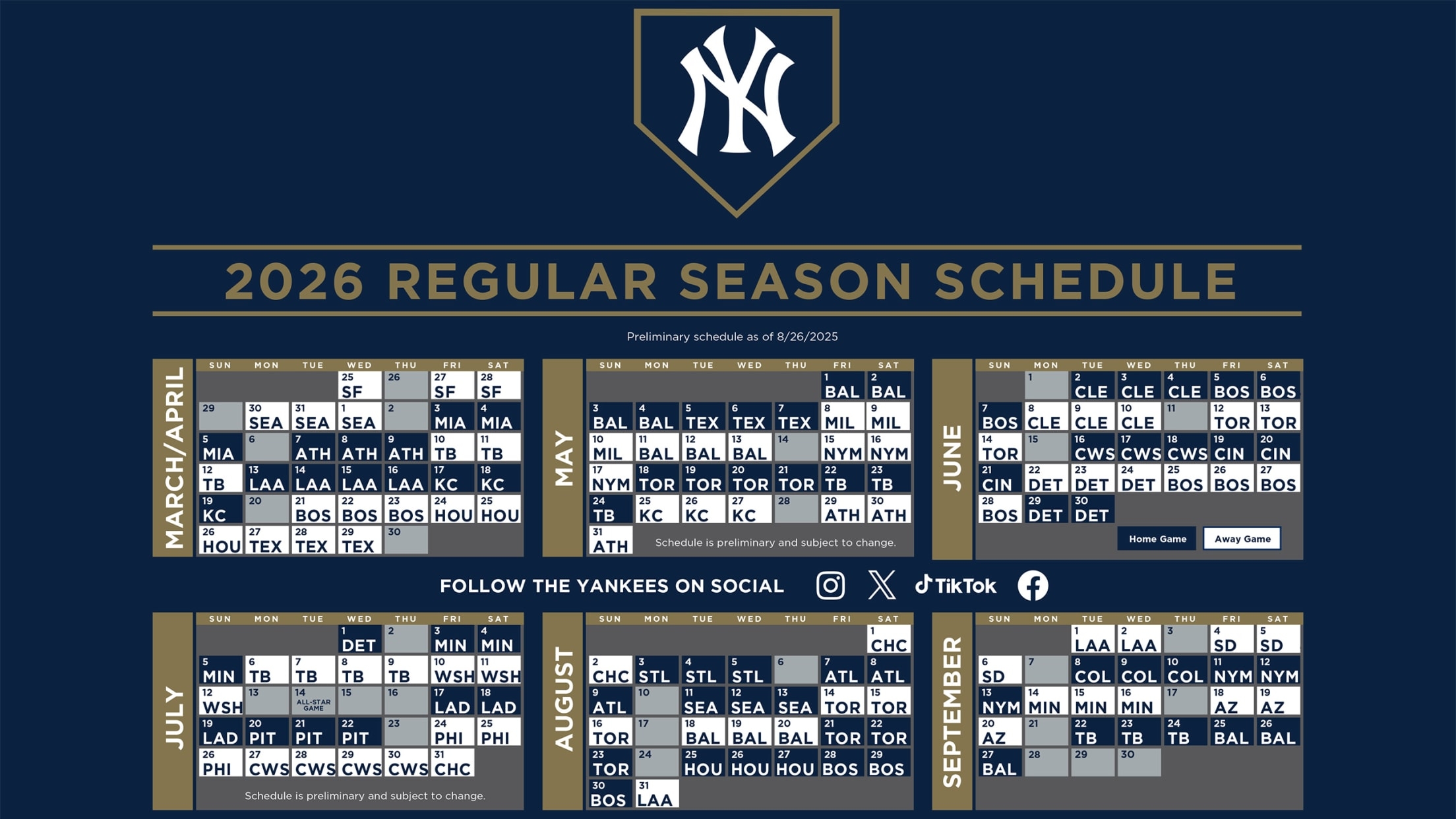 Yankees Printable Schedule New York Yankees