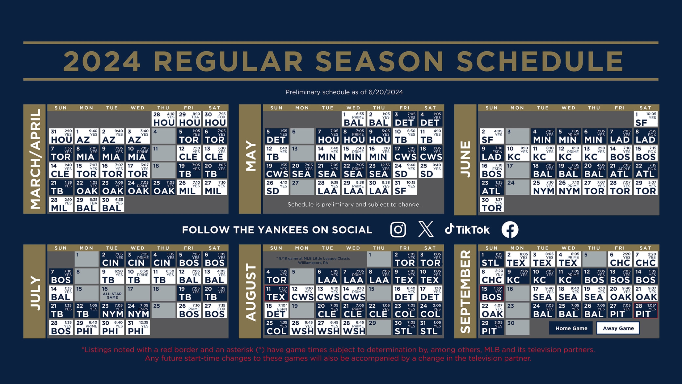 Printable Yankee Tv Schedule